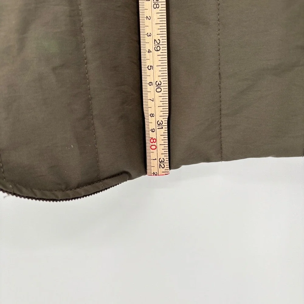 Banana Republic Quilted Barn Jacket Sz XL Olive Green Plaid Lined Classic Preppy